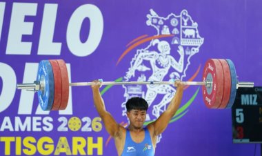 रायपुर में खेलो इंडिया का रोमांच : वेटलिफ्टिंग 71 किग्रा वर्ग में मिजोरम के सिल्वन बेह्रोथाटलो ने जीता स्वर्ण पदक