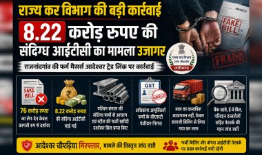 स्टेट जीएसटी की बड़ी कार्रवाई : राजनांदगांव में 76 करोड़ रुपए की फर्जी बिल ट्रेडिंग का खुलासा,संचालक गिरफ्तार